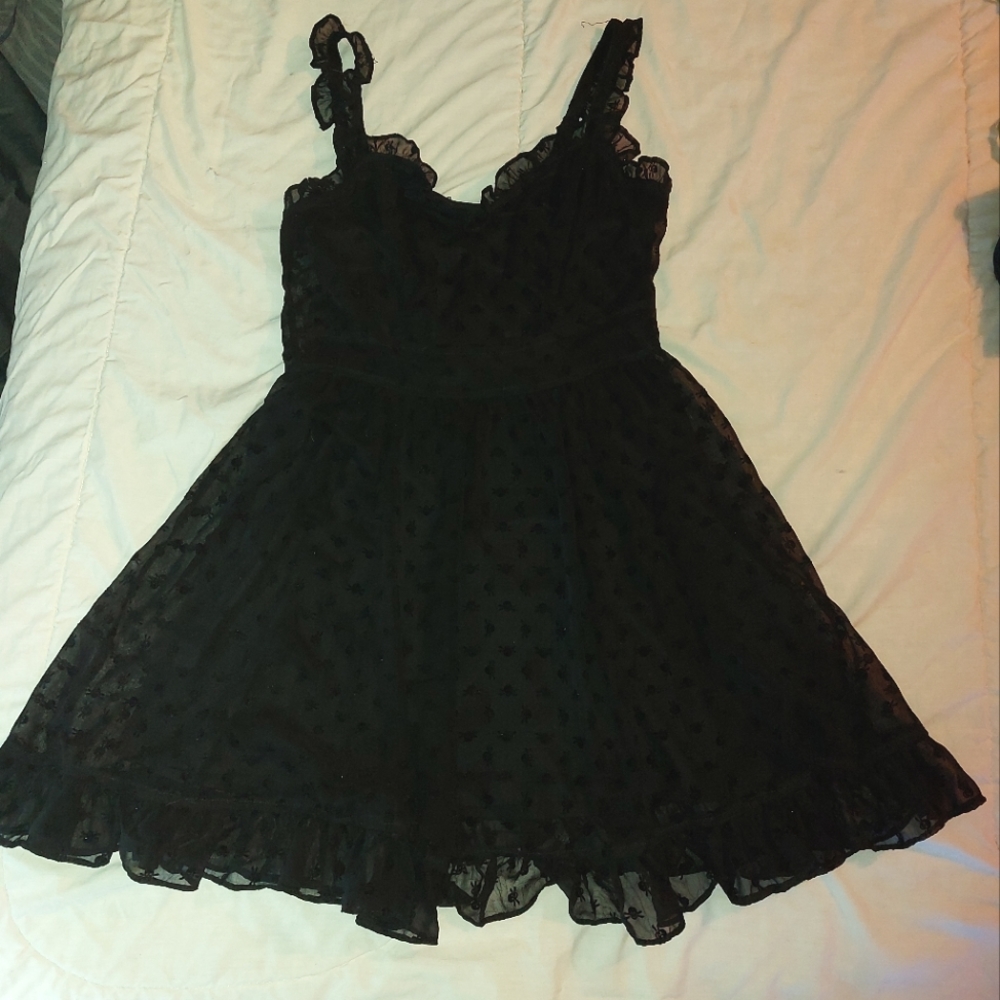 Royal bones black dress size medium, skull print, adjustable straps